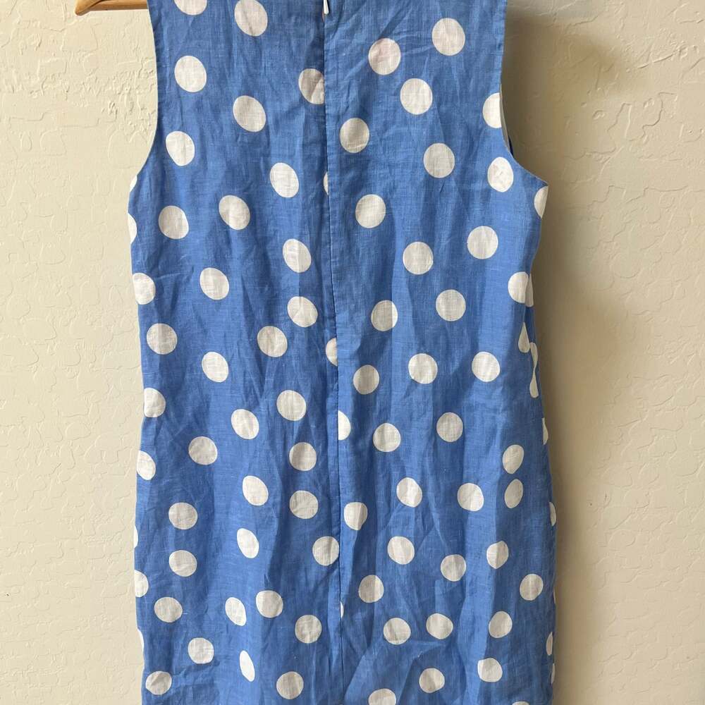Island Company Women's Blue/white Dot Classic Shift Dress Sleeveless Size Small - Picture 5 of 10